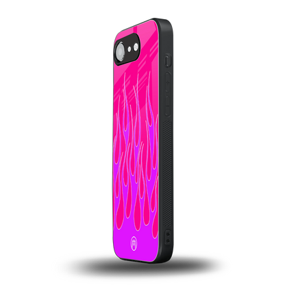 y2k hot pink flames back phone cover | glass case for iphone 16e