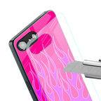 y2k hot pink flames back phone cover | glass case for iphone 16e