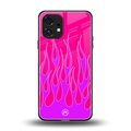 y2k hot pink flames back phone cover | glass case for nothing phone 1