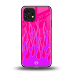 y2k hot pink flames back phone cover | glass case for nothing phone 1