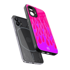 y2k hot pink flames back phone cover | glass case for nothing phone 1