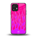 y2k hot pink flames back phone cover | glass case for nothing phone 2