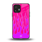 y2k hot pink flames back phone cover | glass case for nothing phone 2