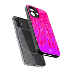y2k hot pink flames back phone cover | glass case for nothing phone 2