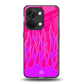 y2k hot pink flames back phone cover | glass case for oneplus nord 3