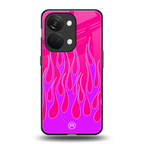 y2k hot pink flames back phone cover | glass case for oneplus nord 3