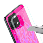 y2k hot pink flames back phone cover | glass case for oneplus nord 3
