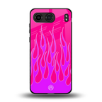 y2k hot pink flames back phone cover | glass case for oneplus nord 4