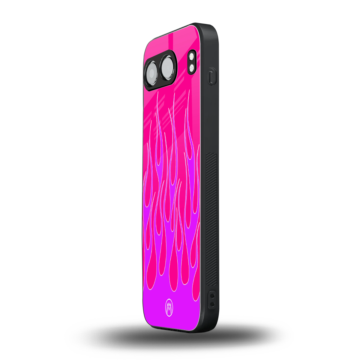 y2k hot pink flames back phone cover | glass case for oneplus nord 4
