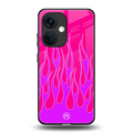 y2k hot pink flames back phone cover | glass case for oneplus nord ce 3