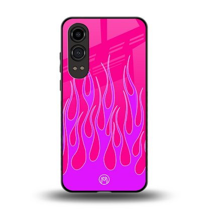 y2k hot pink flames back phone cover | glass case for oneplus nord ce 4 lite