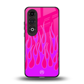 y2k hot pink flames back phone cover | glass case for oneplus nord ce 4