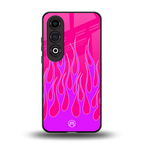 y2k hot pink flames back phone cover | glass case for oneplus nord ce 4