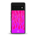 y2k hot pink flames back phone cover | glass case for google pixel 6 pro