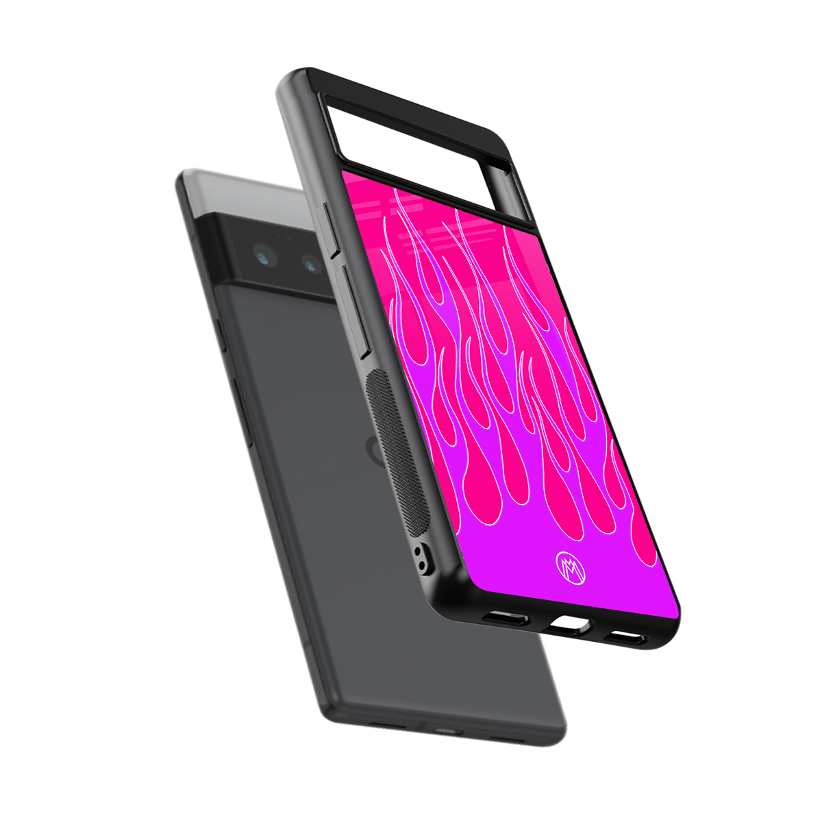 y2k hot pink flames back phone cover | glass case for google pixel 6 pro
