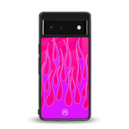 y2k hot pink flames back phone cover | glass case for Google Pixel 6A