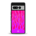 y2k hot pink flames back phone cover | glass case for google pixel 7 pro