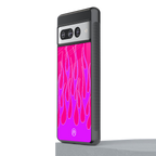 y2k hot pink flames back phone cover | glass case for google pixel 7 pro