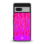 y2k hot pink flames back phone cover | glass case for Google Pixel 7