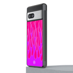 y2k hot pink flames back phone cover | glass case for Google Pixel 7