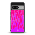 y2k hot pink flames back phone cover | glass case for Google Pixel 8