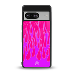 y2k hot pink flames back phone cover | glass case for Google Pixel 8