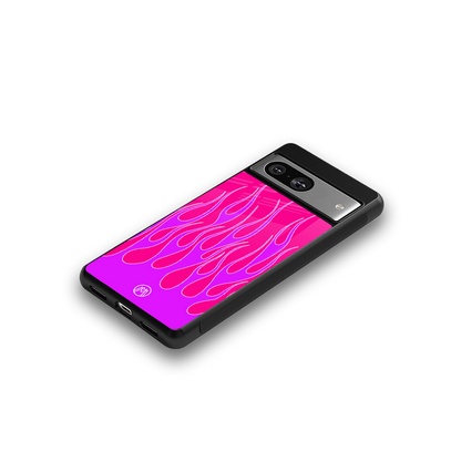 y2k hot pink flames back phone cover | glass case for Google Pixel 8