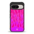 y2k hot pink flames back phone cover | glass case for google pixel 9