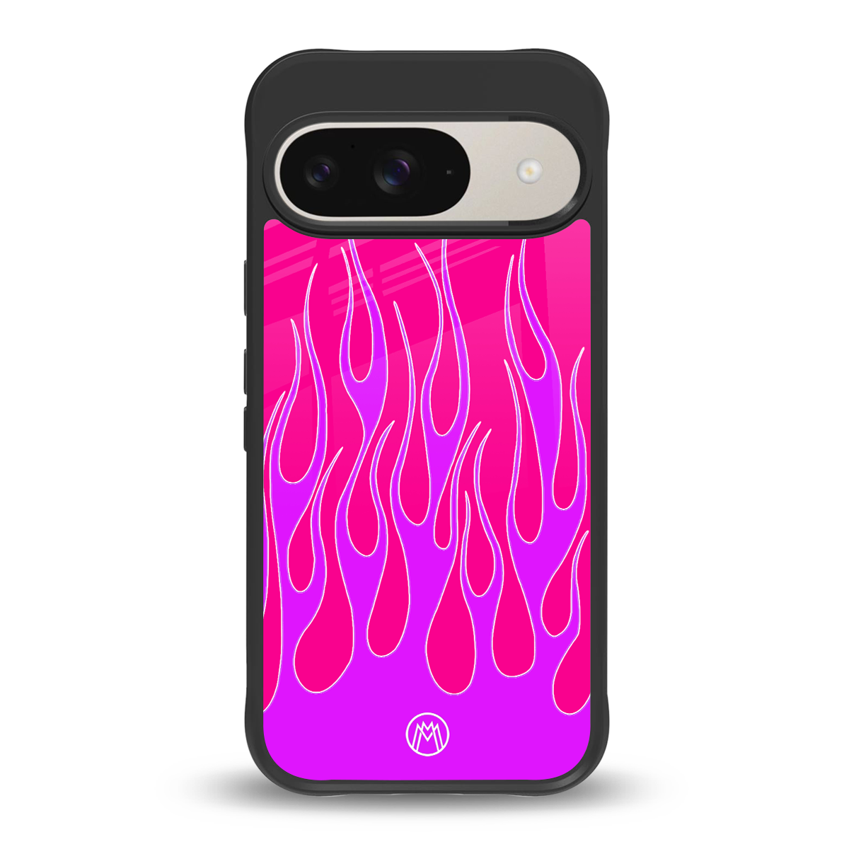 y2k hot pink flames back phone cover | glass case for google pixel 9