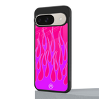 y2k hot pink flames back phone cover | glass case for google pixel 9