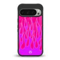 y2k hot pink flames back phone cover | glass case for google pixel 9 pro xl