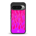 y2k hot pink flames back phone cover | glass case for google pixel 9 pro xl