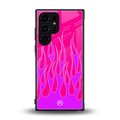 y2k hot pink flames back phone cover | glass case for samsung galaxy s23 ultra