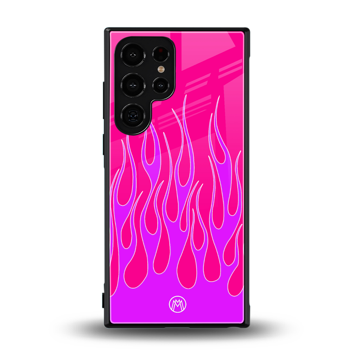 y2k hot pink flames back phone cover | glass case for samsung galaxy s23 ultra