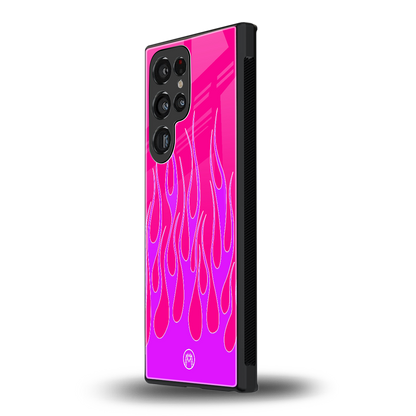 y2k hot pink flames back phone cover | glass case for samsung galaxy s24 ultra