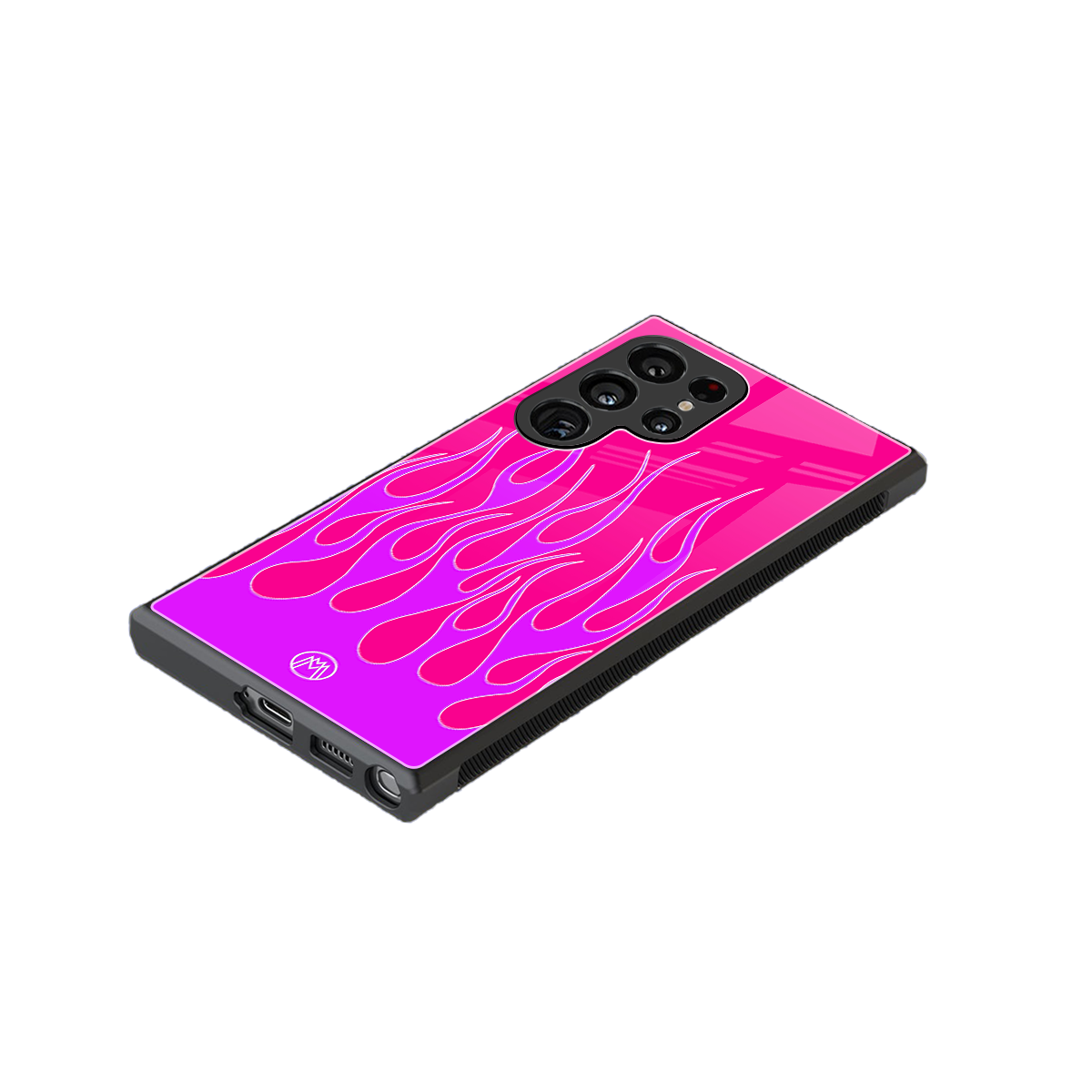 y2k hot pink flames back phone cover | glass case for samsung galaxy s24 ultra