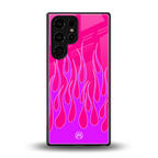 y2k hot pink flames back phone cover | glass case for samsung galaxy s25 ultra