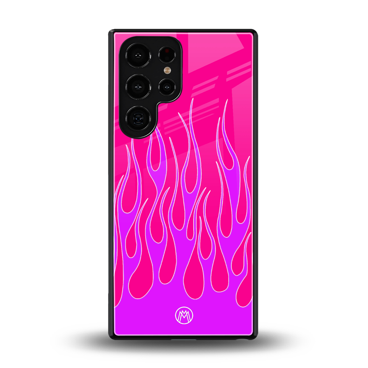 y2k hot pink flames back phone cover | glass case for samsung galaxy s25 ultra