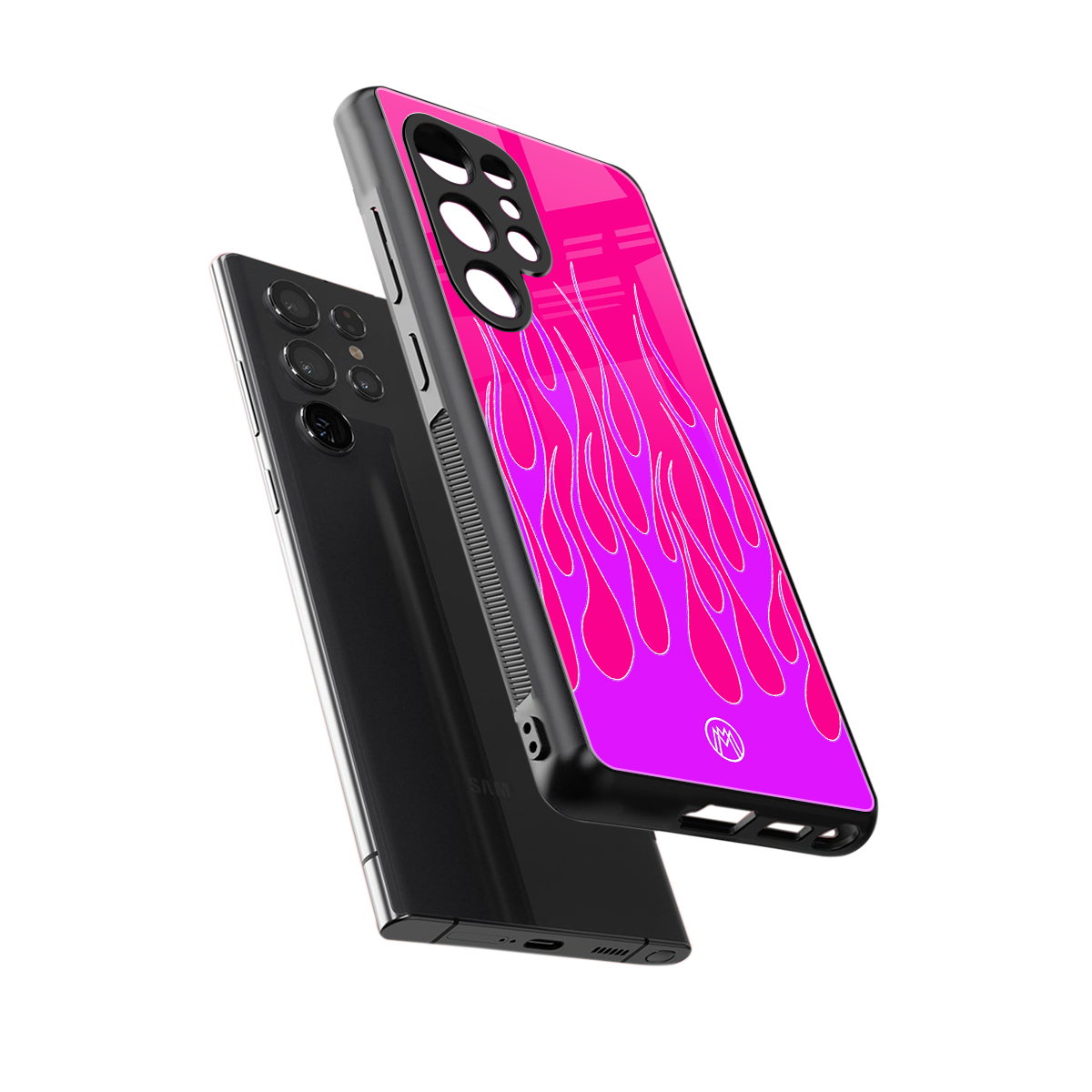 y2k hot pink flames back phone cover | glass case for samsung galaxy s25 ultra