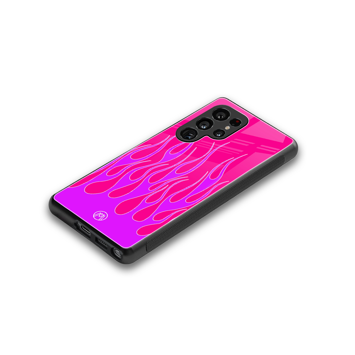 y2k hot pink flames back phone cover | glass case for samsung galaxy s25 ultra