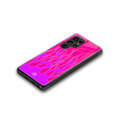 y2k hot pink flames back phone cover | glass case for samsung galaxy s25 ultra