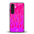 y2k hot pink flames back phone cover | glass case for samsung galaxy s24