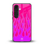 y2k hot pink flames back phone cover | glass case for samsung galaxy s24