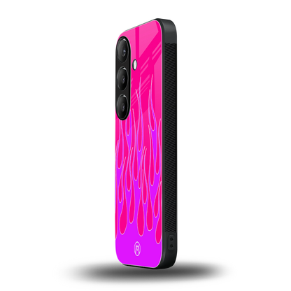 y2k hot pink flames back phone cover | glass case for samsung galaxy s23 plus