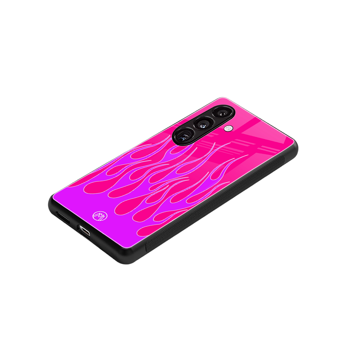 y2k hot pink flames back phone cover | glass case for samsung galaxy s23