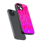 y2k hot pink flames back phone cover | glass case for iphone 15