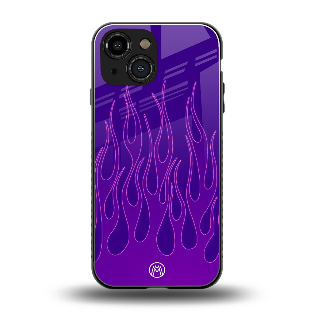 y2k magenta flames back phone cover | glass case for iphone 13 mini