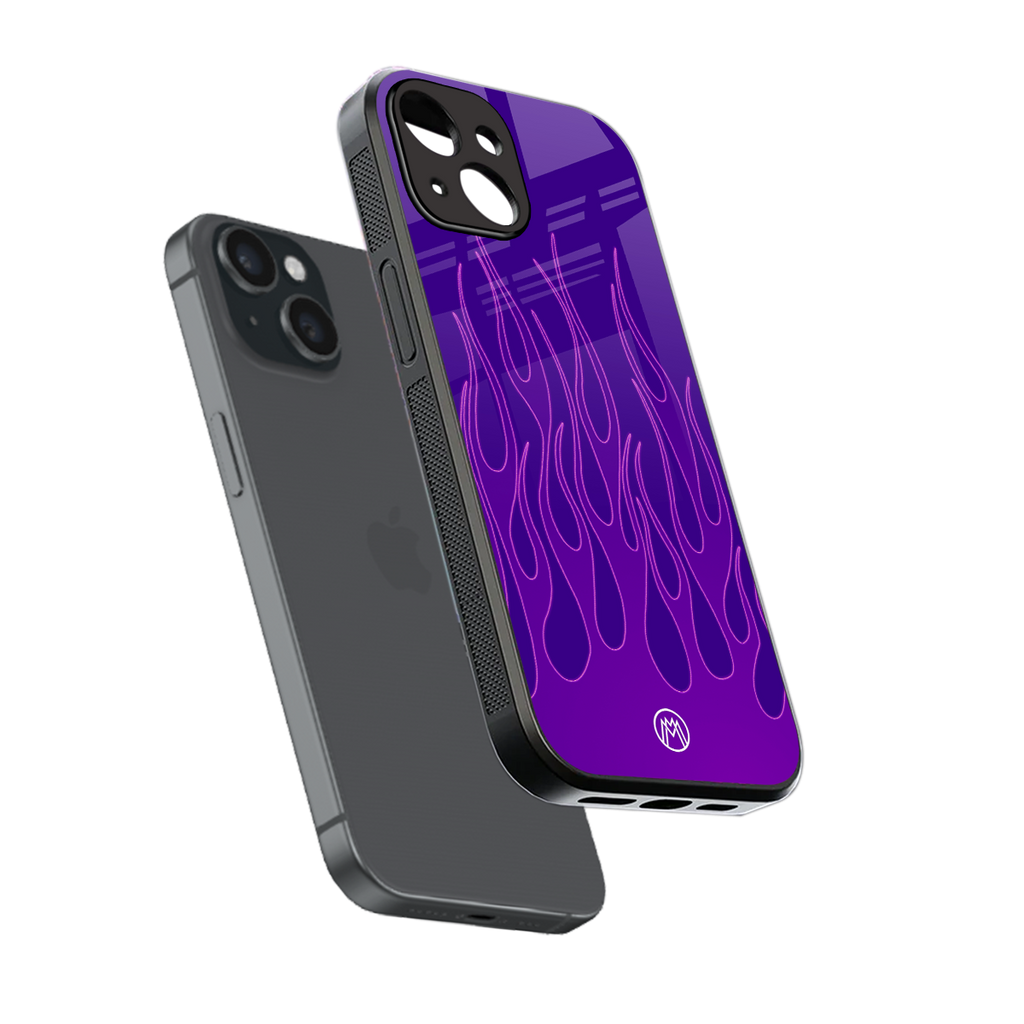 y2k magenta flames back phone cover | glass case for iphone 13 mini