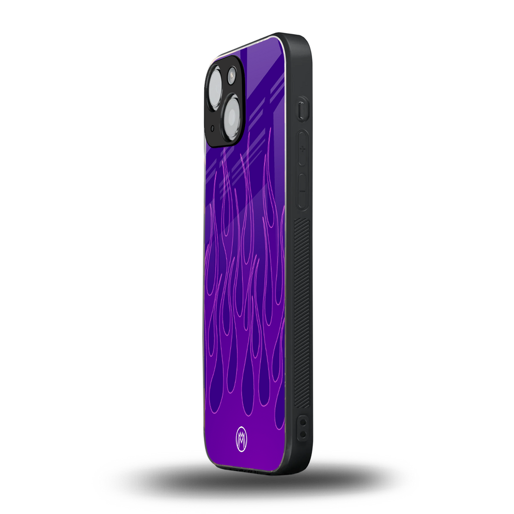 y2k magenta flames back phone cover | glass case for iphone 13 mini