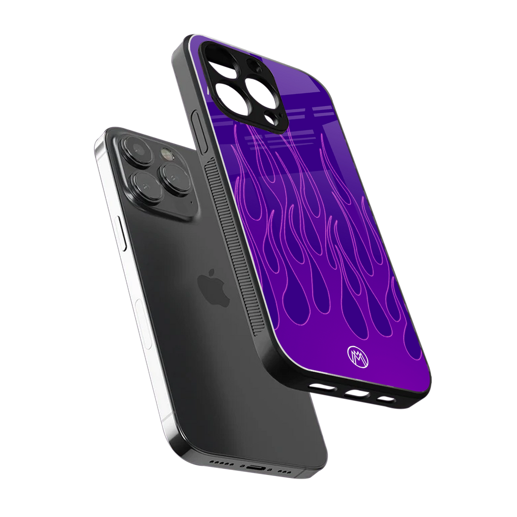 y2k magenta flames back phone cover | glass case for iphone 14 pro max